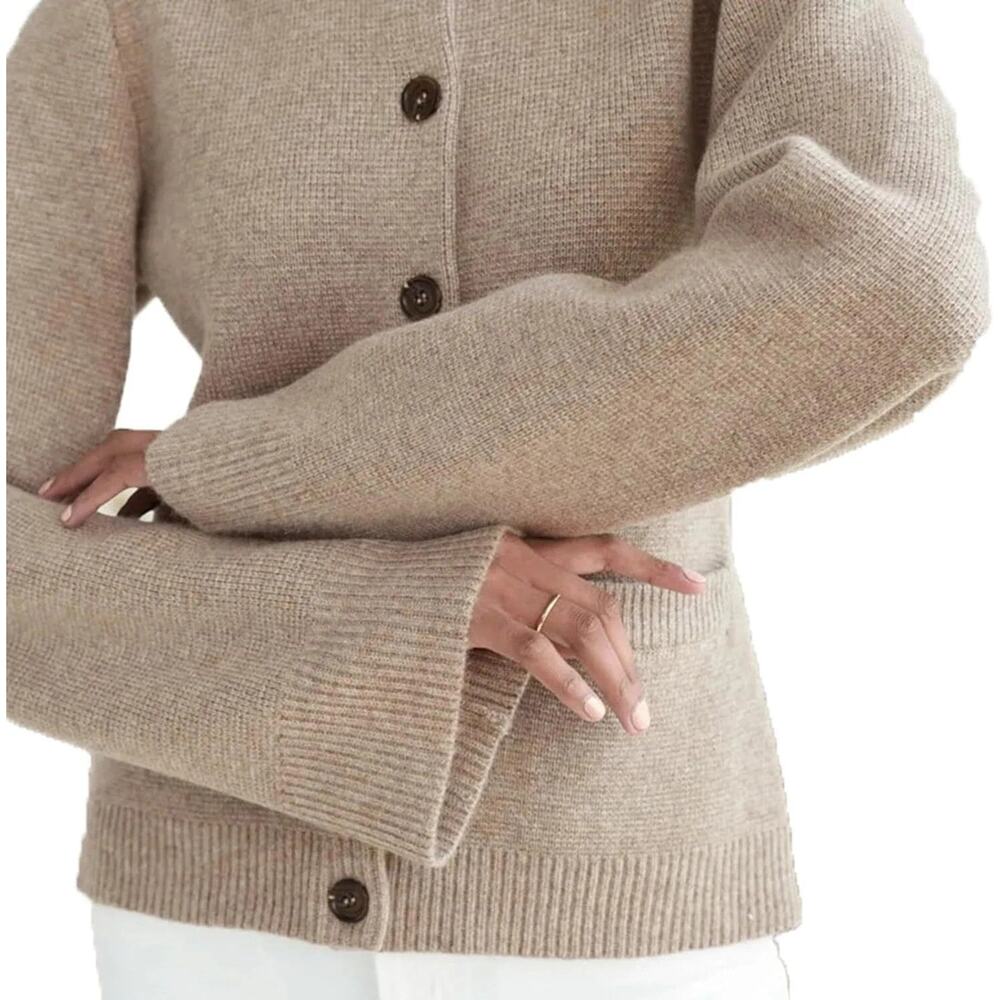 Amora Ultra-Soft Slimming Button Cardigan Sweater- XS Brown